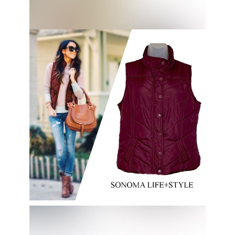 Burgundy Quilted Vest